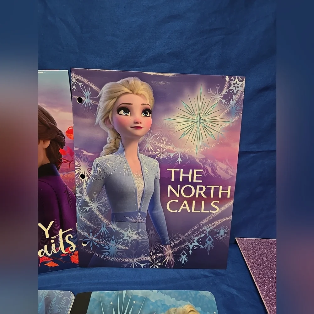 7pc Frozen Mixed Girls Stationary Lot 5 Folders 2 Notebooks